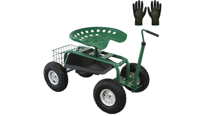 Heavy-Duty Mobile Gardening Seat