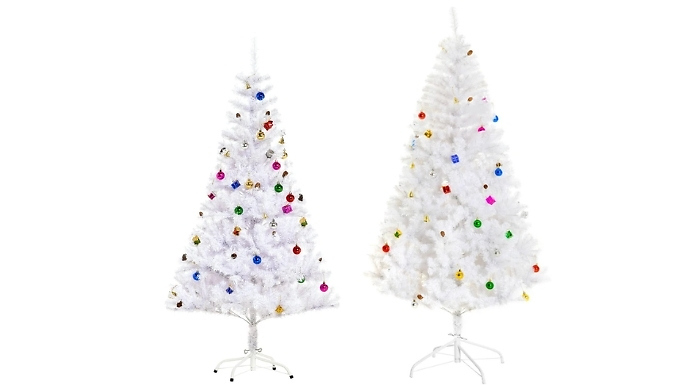 Artificial White Christmas Tree with Decorations - 5FT or 6FT!