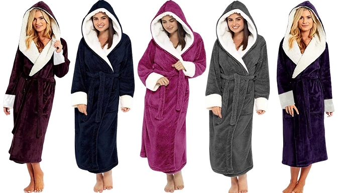 Women's Extra-Thick Long Dressing Gown - 12 Colours & 5 Sizes