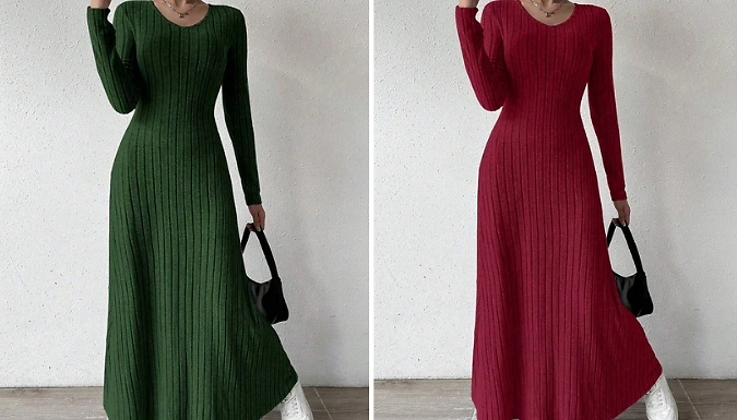 Women's Knit Maxi Dress - 5 Colours, 4 Sizes!