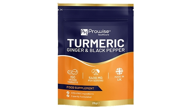 Overall Wellness Turmeric, Black Pepper & Ginger Tablets - 5400mg!