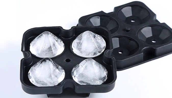 4-Slot Diamond Ice Cube Mould - 2 Colours