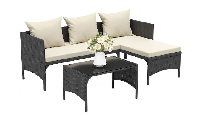 3-Piece Outdoor Rattan Furniture Set - 2 Colours