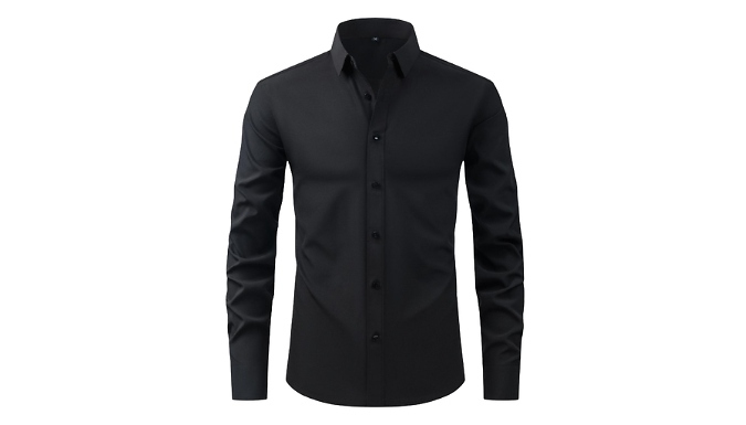 Men's Anti-Wrinkle Button-Up Shirt - 8 Colours, 7 Sizes!