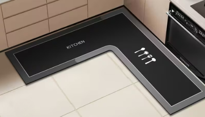 L-Shaped Non-Slip Kitchen Mat - 6 Designs, 3 Sizes!