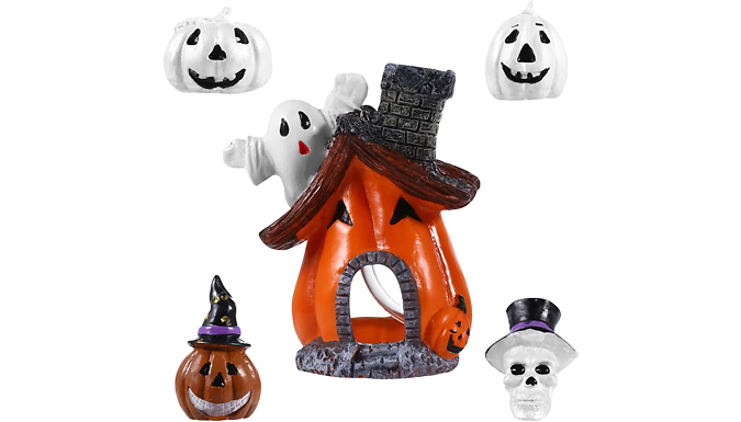 5-Piece Halloween Pumpkin Figurine Set Deal Price £9.99