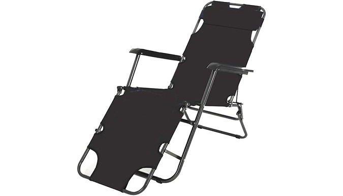 Folding Lounger Chair With Adjustable Pillow - 5 Colours