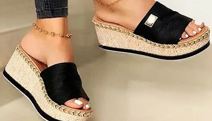 Slip on Beach Wedge Sandals - 5 Colours & 6 Sizes