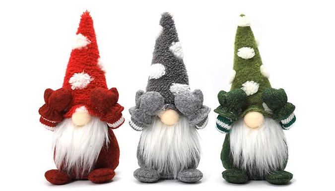 1 or 3 Christmas House Gnome Elf - 3 Colours