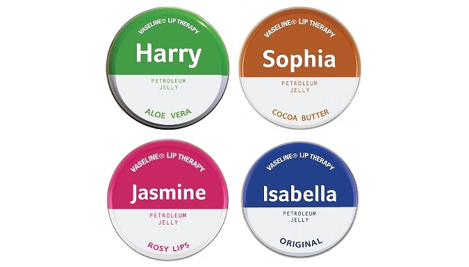 3 x Personalised Vaselines - 4 Scents!