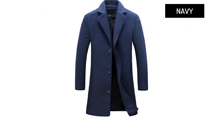 Men's Lapel Parka Trench Coat - 9 Colours & 6 Sizes at Go Groopie IE