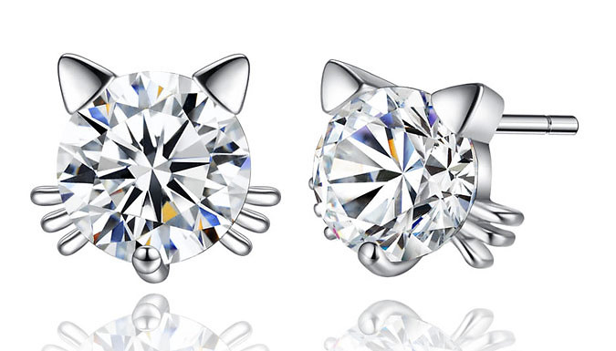 Crystal Cat Whisker Stud Earrings