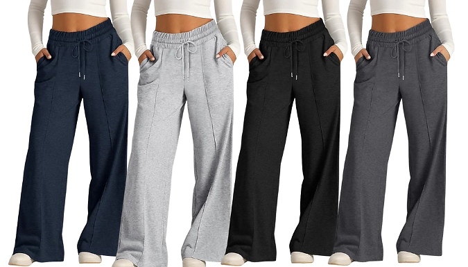 Women's Wide-Leg Elastic Waist Joggers - 4 Colours & 5 Sizes