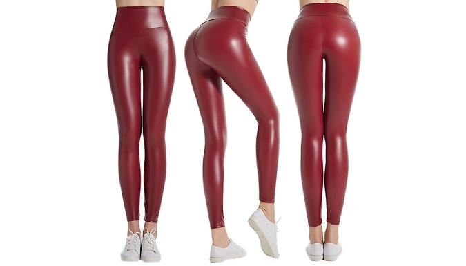 High Waisted PU Leather Leggings - 6 Colours & 8 Sizes