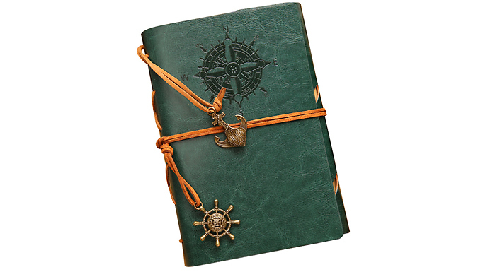 Pirate-Style Faux Leather Notebook with Straps - 7 Colours