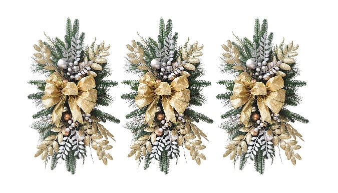 1, 2 or 3-Pack Christmas Staircase Garland with Lights - 4 Colours