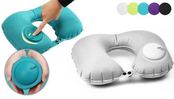 Inflatable U-Shaped Travel Pillow - 5 Colours