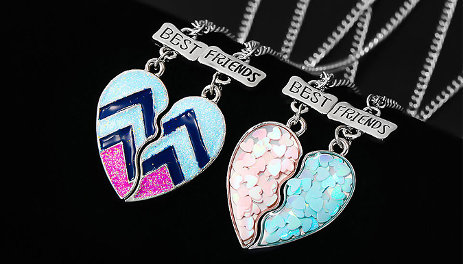 2-Piece Broken Heart Best Friends Necklaces Set - 5 Styles