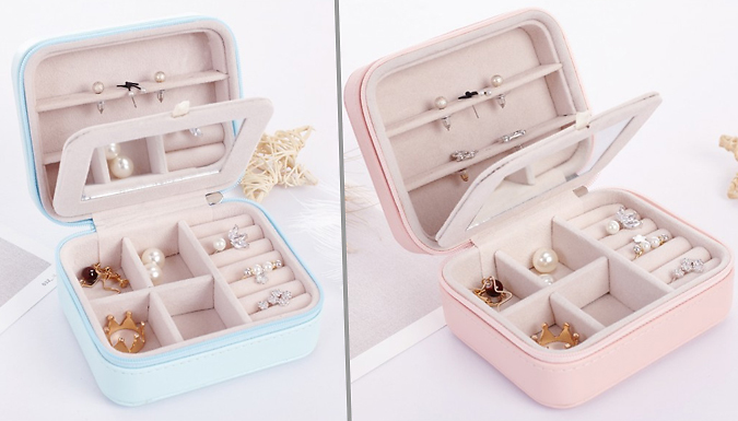 Zip-Up Jewellery Organiser Box - 2 Colours