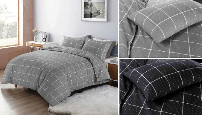 Printed Checked Dot Mateo Duvet Cover Set - 2 Colours, 4 Sizes!
