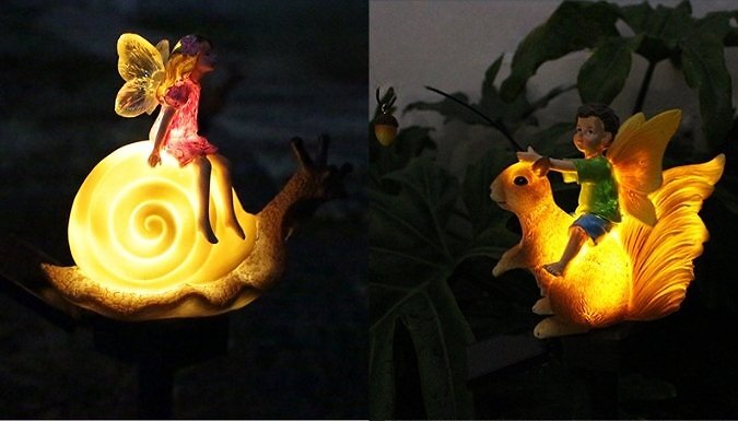 Resin Solar LED Fairy Statue - 2 Styles