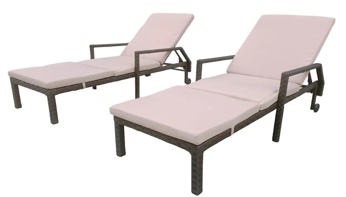 1 or 2-Pack of Savanna Rattan Sun Loungers