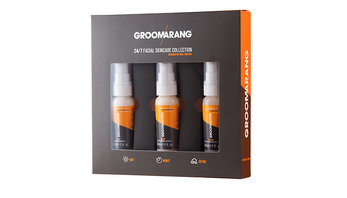 Men's Groomarang Premium Quality 24/7 Facial Skincare Gift Set from Go Groopie