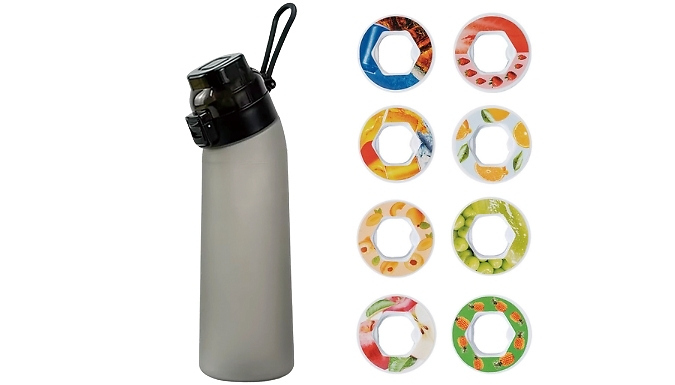 Water Bottle with 8 Fruit-Infused Flavour Pods! - 6 Colours