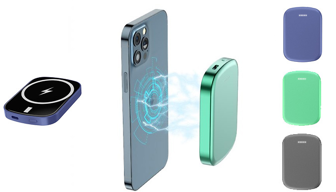 Magnetic Wireless Charging Power Bank - 3 Colours & 2 Capacities at Go Groopie