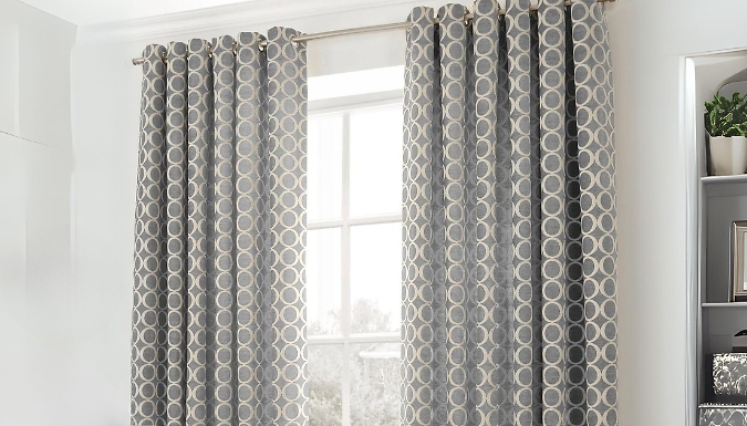 Chenille Jacquard Eyelet Curtains - 4 Sizes