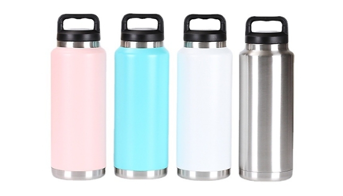 1L Stainless Steel Thermal Water Bottle - 7 Colours