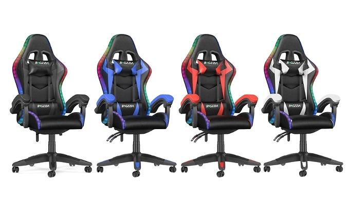 Ergonomic Gaming Chair with RGB LED Lights - 5 Colour Options!