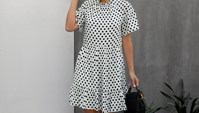 A-Line Summer Polka Dot Dress - 4 Sizes & 3 Colours