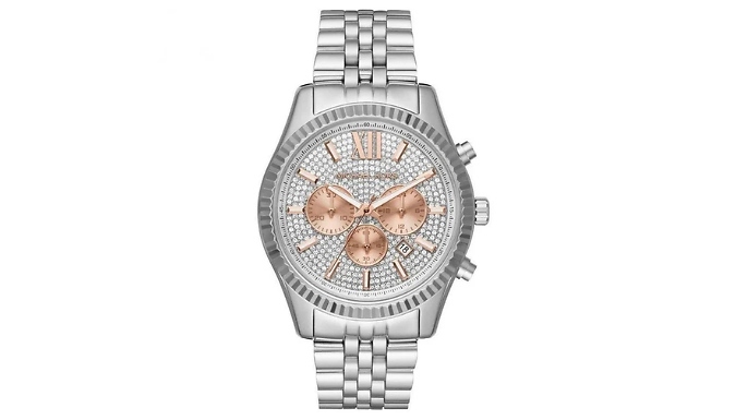 Michael Kors Lexington Chronograph Men's Watch - Rose Gold & Silver!