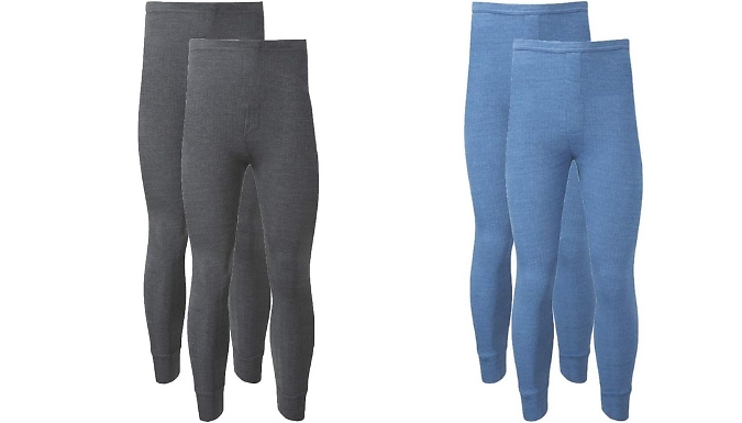 2-Pack Thermal Underwear Baselayer Trousers - 4 Colours & 5 Sizes