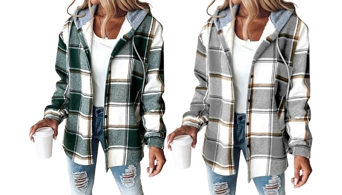 Women’s Large Plaid Jacket - 5 Colours, 5 Sizes!