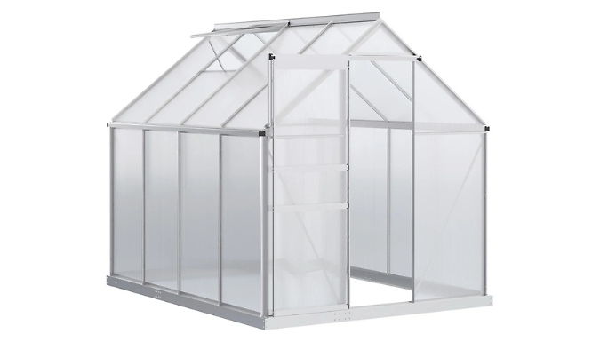 Outsunny Walk-In Polycarbonate Greenhouse - 190 x 253 cm!
