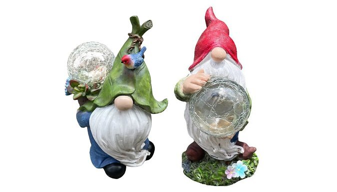 Solar Resin Gnome Garden Light - 2 Colours