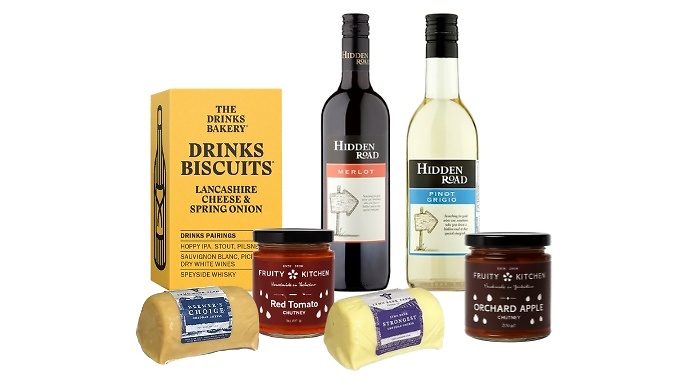 Classic Cheese with Red & White Wine Hamper
