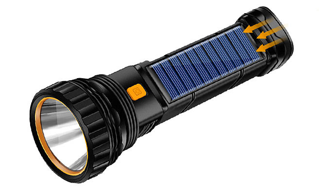 50,000LM Rechargeable LED Solar Power Bank Torch Light
