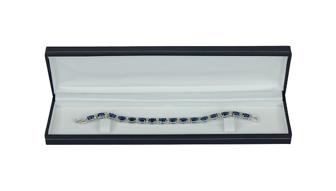 Blue Crystal & Created Diamond Tennis Bracelet