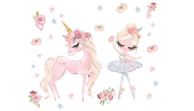 Unicorn Ballet Wall Sticker