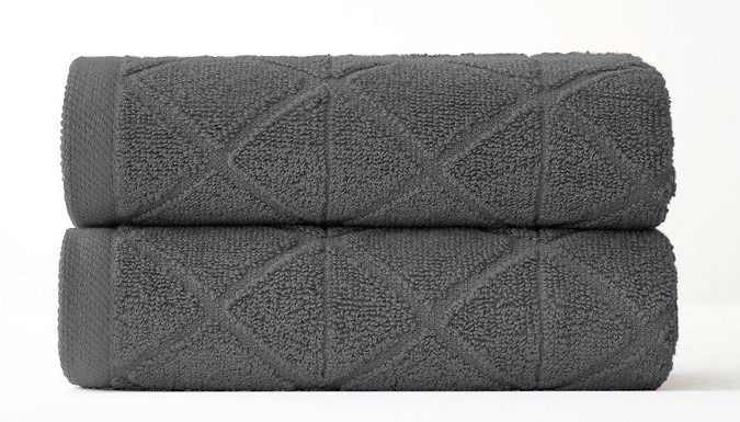 2-Pack of Egyptian Cotton 600GSM Geometric Towels - 3 Sizes