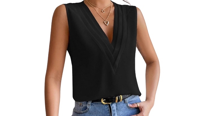 Multi-Layered V-Neck Vest Top - 5 Colours & Sizes