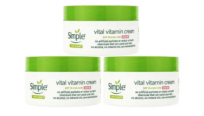 3-Pack Simple Vital Vitamin Cream SPF 15 - Day Cream!