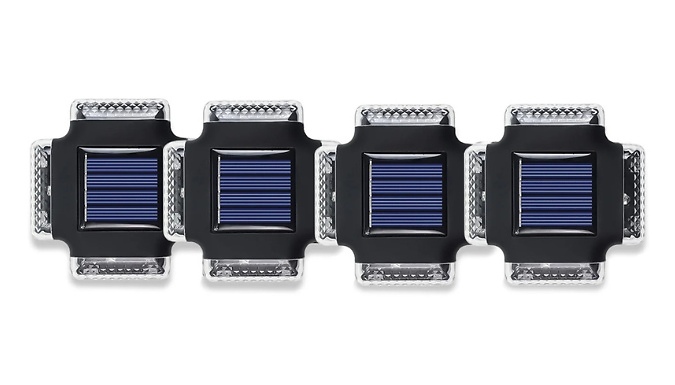 Four-Sided LED Solar Powered Wall Light - 4 or 8-Pack!