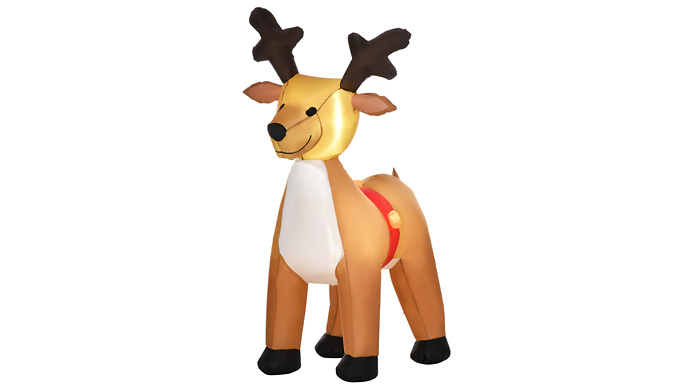 HOMCOM Lighted Christmas Inflatable Reindeer