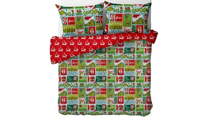 The Grinch Dr. Seuss Christmas Duvet Cover Set - 2 Sizes