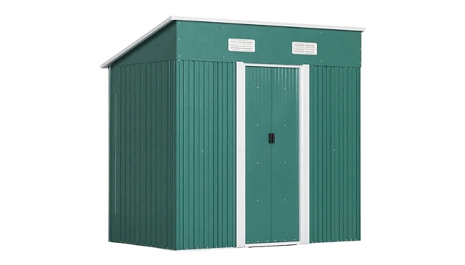 4 x 6 ft Steel Garden Shed with Skillion Roof - 2 Colours
