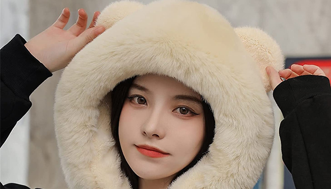 Cute Bear Faux Fur Winter Hat - 5 Colours